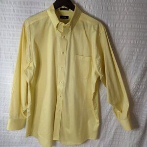 Izod Men's Yellow Long Sleeve Button Down Shirt Size Large